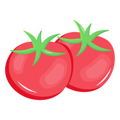 Pair of tomatoes flat icon