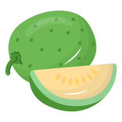 A round gourd flat vector icon
