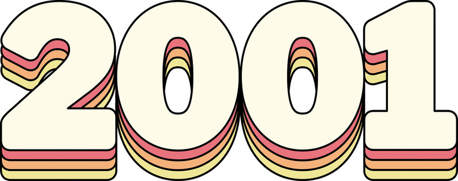 2001 Year Retro Rainbow