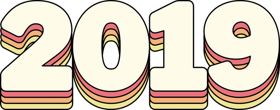 2019 Year Retro Rainbow