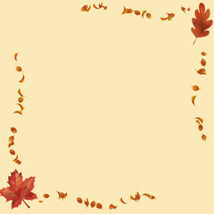 Tarjeta otoñal día de acción de gracias hojas de otoño
 autumn invitation Thanksgiving autumn...