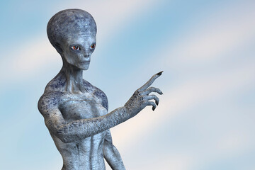 Fototapeta na wymiar Humanoid alien, 3D illustration