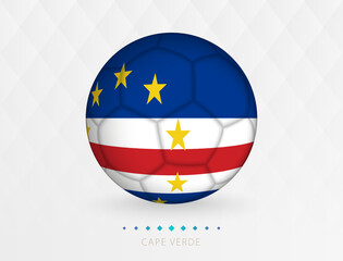 Obraz premium Football ball with Cape Verde flag pattern, soccer ball with flag of Cape Verde national team.
