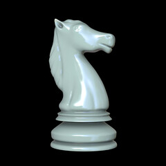 Chess knight, close-up view, illustration