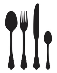 Elegant Dining Cutlery Silhouette Set