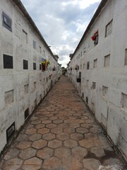 Fototapeta na wymiar narrow street in the cemetery