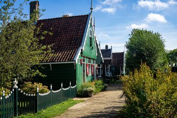 The houses of Zaanse Schans a small community located north-east of Amsterdam on the quay of the...