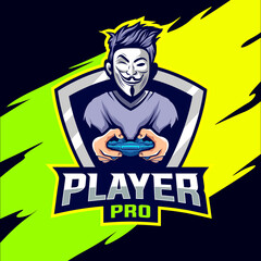 Pro player anonymous esport gaming logo