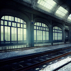 The haunted train station - AI Render