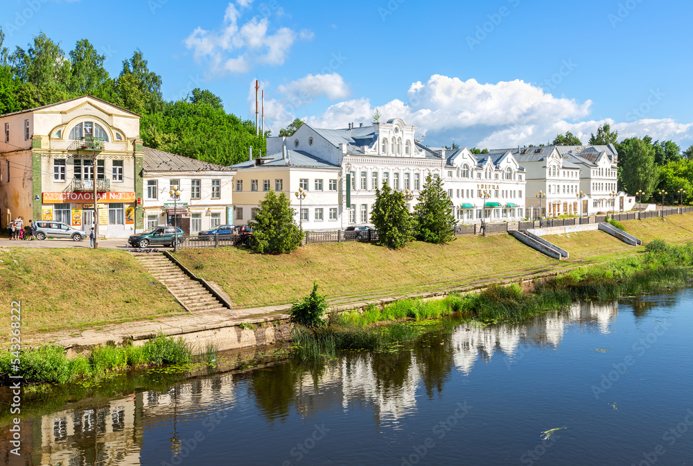 Canvas Prints Provincial Russian Torzhok town in summer sunny day