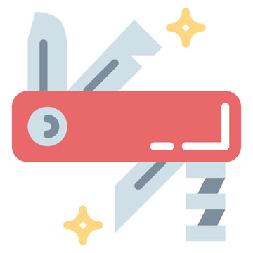 Swiss Army Knife Flat Icon Style