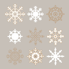 Snowflakes set vector illustration. 