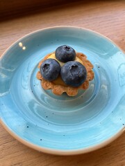 blueberry tart on a plate