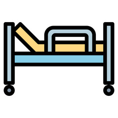 hospital bed filled outline icon style