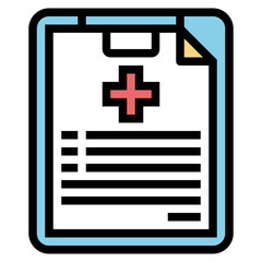 Obraz premium medical history filled outline icon style