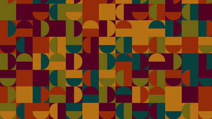 green, orange and yellow geometric pattern, seamless wallpaper for fabric, tile, tablecloth