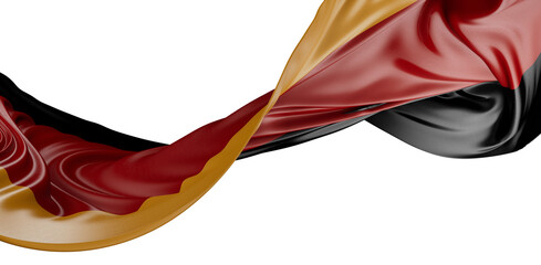 Germany flag of silk with copyspace for your text or images and white background -3D illustration