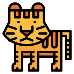tiger filled outline icon style