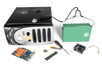 PC computer case and computer motherboard isolated on white