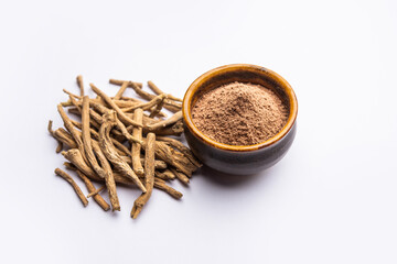 Ashwagandha or Aswaganda OR Indian Ginseng is an Ayurveda medicine in stem and powder form