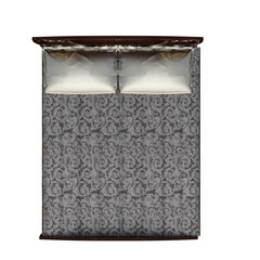 bed isolate on a transparent background, interior furniture, , 3D illustration, cg render