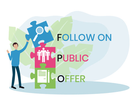 FPO - follow on public offer. acronym business concept. vector illustration concept with keywords and icons. lettering illustration with icons for web banner, flyer, landing page
