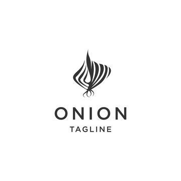 Onion logo design template flat vector illustration