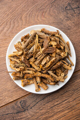 dried Giloy or Guduchi or Tinospora cordifolia stems. indian ayurvedic medicine