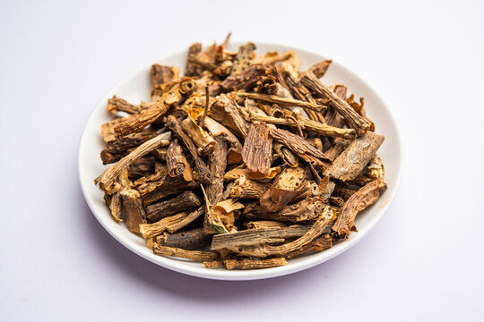 dried Giloy or Guduchi or Tinospora cordifolia stems. indian ayurvedic medicine