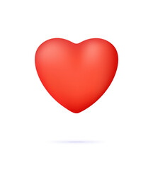 3D Red heart illustration. Love concept. Modern vector.