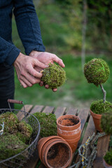 Weihnachtsdeko basteln, Baum aus Moos gestalten, Dekoration im Advent selber machen, DIY