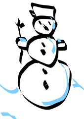Illustration of a snowman.