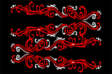 Unique tribal background vector design, such as roots in red and white on a black background