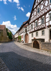 Historische, denkmalgeschützte Altstadt von Münnerstadt, Unterfranken, Bayern, Deutschland