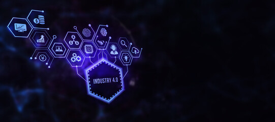 Internet, business, Technology and network concept.Industry 4.0 Cloud computing, physical systems, IOT, cognitive computing industry. 3d illustration.