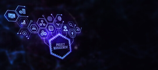 Internet, business, Technology and network concept. Project management concept. 3d illustration.