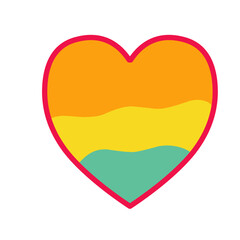 Retro rainbow love heart