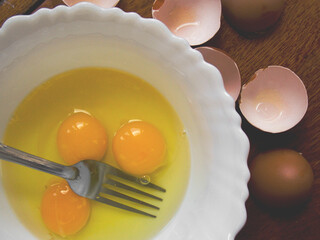 The shell of chicken eggs. Close-up