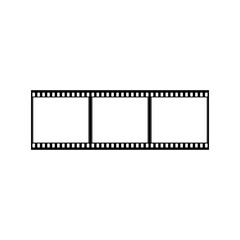 Film strip icon. Film tape line and glyph version, outline and filled vector sign.