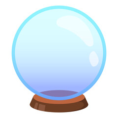 Empty snow globe. Magical ball. Vector illustration isolated on white background.