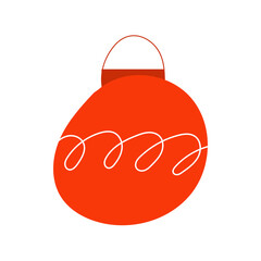 Christmas balls with red ribbon