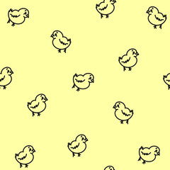 Children's seamless pattern chickens. Suitable for printing on material, on a T-shirt, texture.