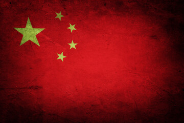 Grunge Chinese flag