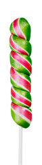 Spiral lollypop on stick on background