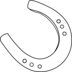 Simple contour horseshoe, vector image. Black isolated outline icon of horseshoe on white background. Line Icon of horseshoe. Symbol of luck.
