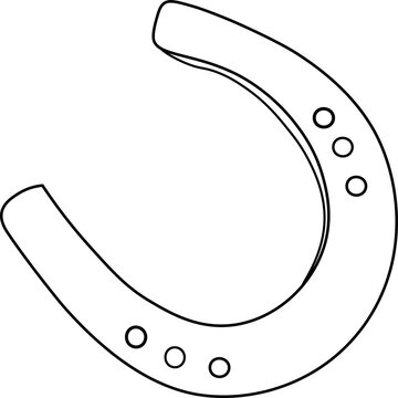 recommend clip art: Simple contour horseshoe, vector image. Black isolated outline icon of horseshoe on white background. Line Icon of horseshoe. Symbol of luck.