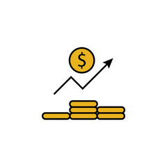 Fototapeta na wymiar Income finance chart outline icon. Element of finance illustration icon. signs, symbols can be used for web, logo, mobile app, UI, UX
