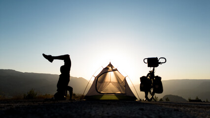 energetic movements with cycling and camping life