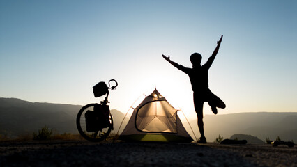energetic movements with cycling and camping life