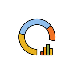 Pie chart finance chart outline icon. Element of finance illustration icon. signs, symbols can be used for web, logo, mobile app, UI, UX